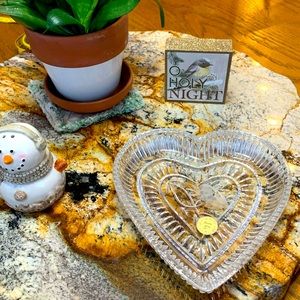 Princess House Heritage Heart Crystal Trinket/Candy Dish